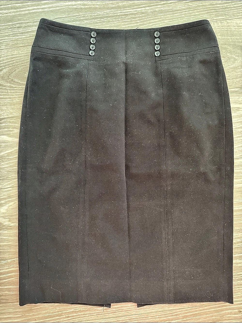White House Black Market Black Button Accent Pencil Skirt Size 4